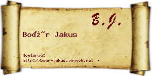 Boár Jakus névjegykártya